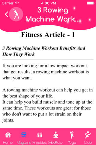 Exercise training plan screenshot 2