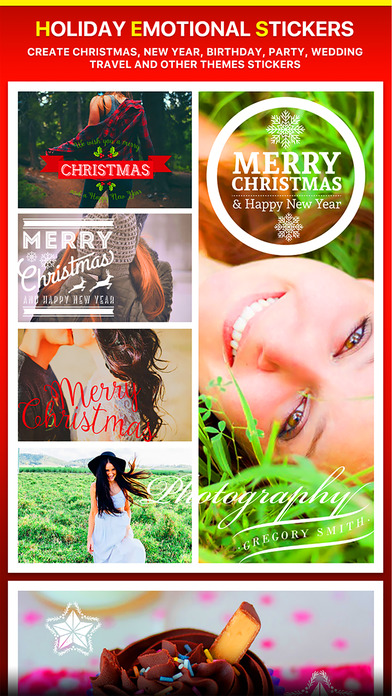 Merry Christmas Collage - Typography Captions screenshot 3