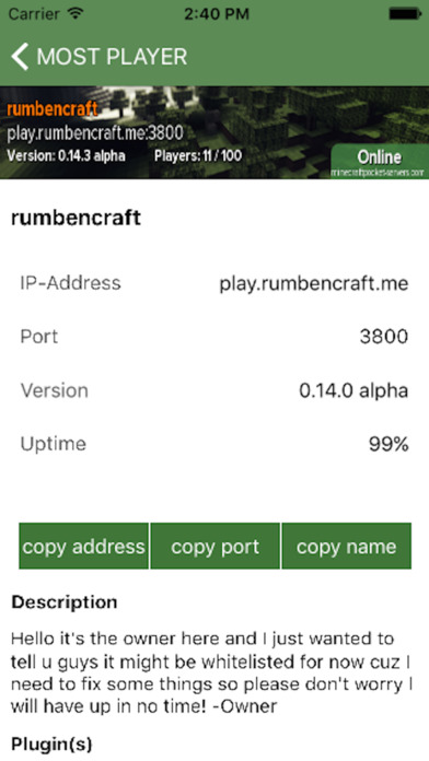 List Servers online for minecraft pe screenshot 3