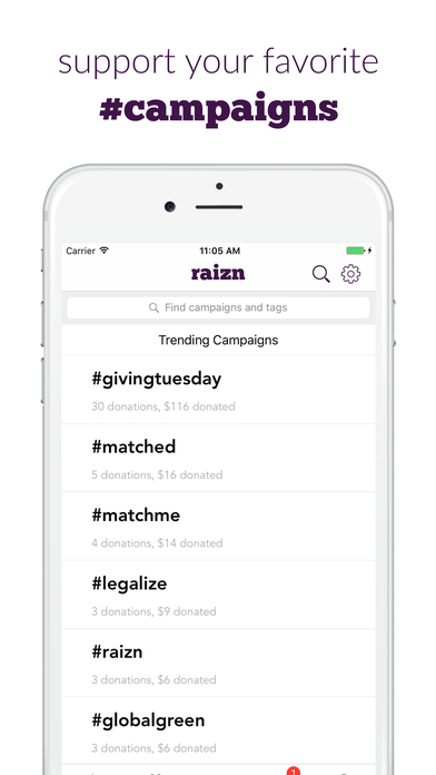 Raizn - a social network for philanthropy screenshot 3
