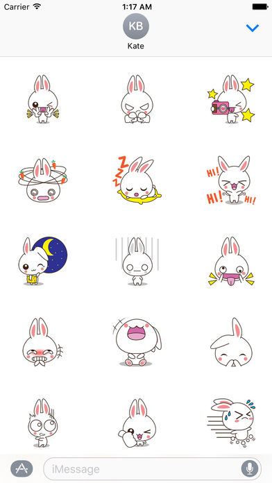 Bunni Lovley White Bunny Sticker screenshot 2