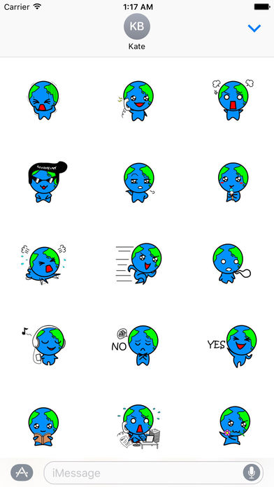 Cute Earth Emoji Sticker screenshot 2