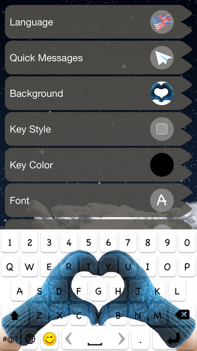 Winter Keyboard.s for iPhone– Snowfall Backgrounds screenshot 3