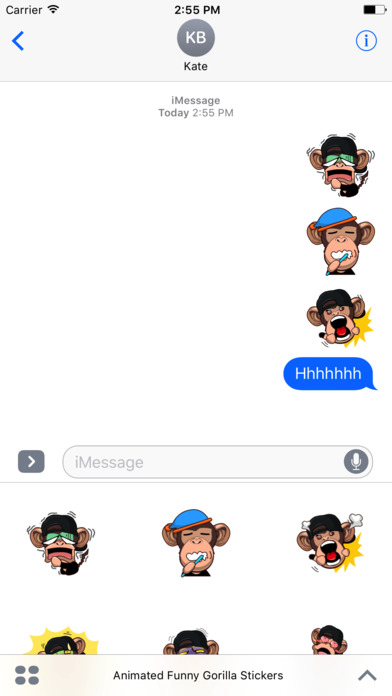 Animated Funny Gorilla Stickers For iMessage screenshot 3