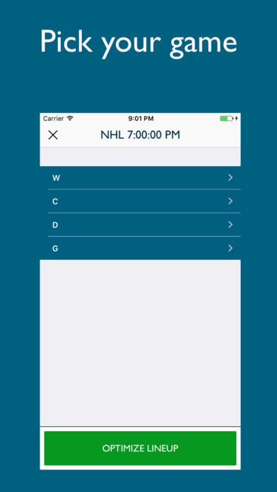 Optimal DFS - Lineup tools for fantasy hockey screenshot 2