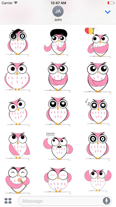 Pink Owl Stickers screenshot 4