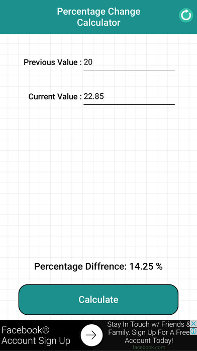 Percentage Diffrence Calculator screenshot 3