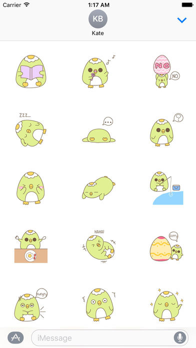 Cute Green Penguin Stickers screenshot 2