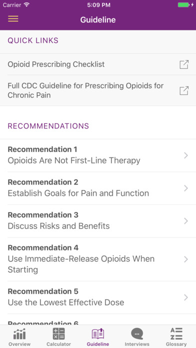 CDC Opioid Guideline screenshot 3