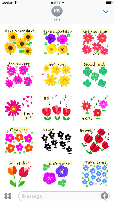 Flower Words - Text Message Stickers Pack 1 screenshot 2