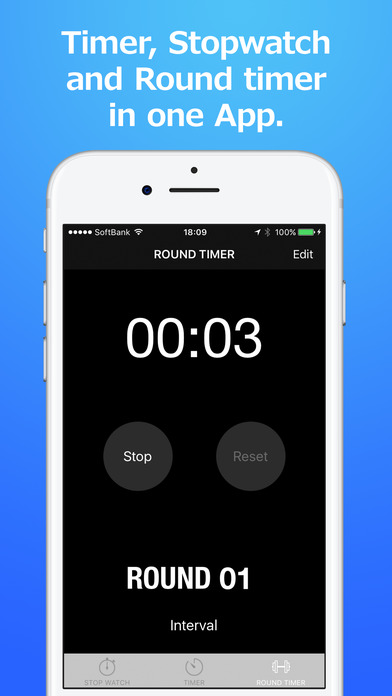 ThreeTimer - Stopwatch.Timer.Round timer screenshot 2
