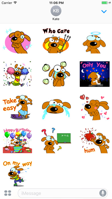 Funny Brown Puppy English Sticker screenshot 3