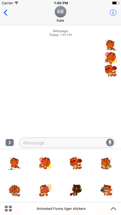 Animated Funny Tiger Stickers For iMessage screenshot 2