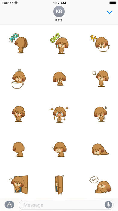 Lovely Toy Poodle Dog Stickers Pack screenshot 2