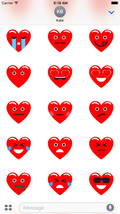 Heart Red Love Emojis Stickers screenshot 4