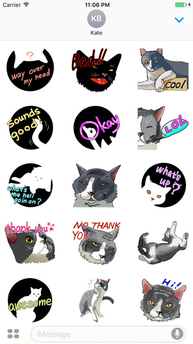 Cool Cats Stickers for iMessage screenshot 2