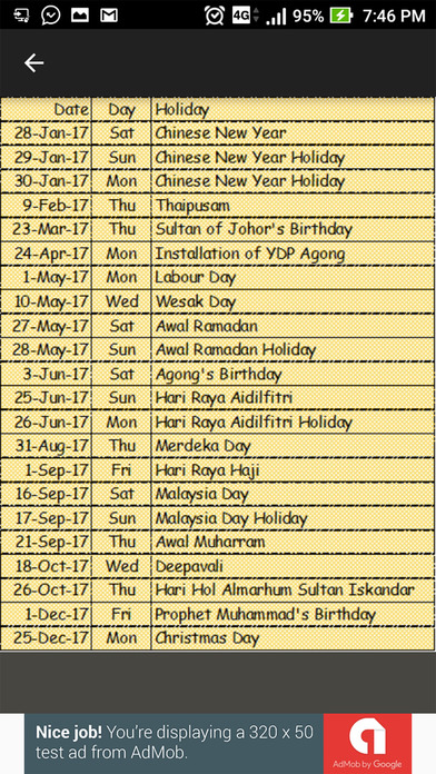 Malaysia Calendar All States Holidays screenshot 3