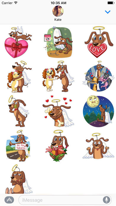 Angel Dachshund In Love - Dog Sticker Pack screenshot 2