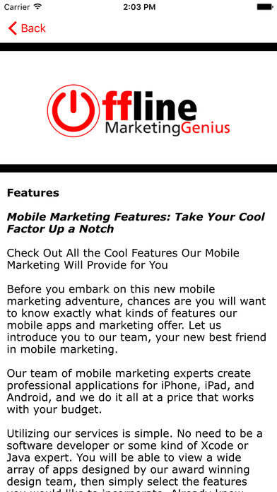 Offline Marketing Genius screenshot 4