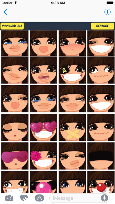 Brownhair Female Emoji Stickers screenshot 3