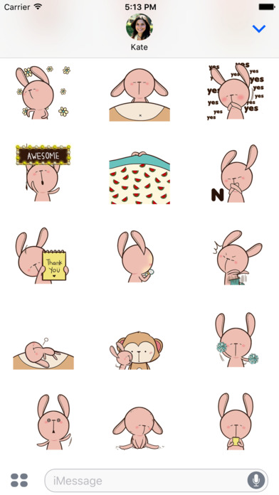 Teddy Rabbit Animated Emoji Stickers screenshot 3