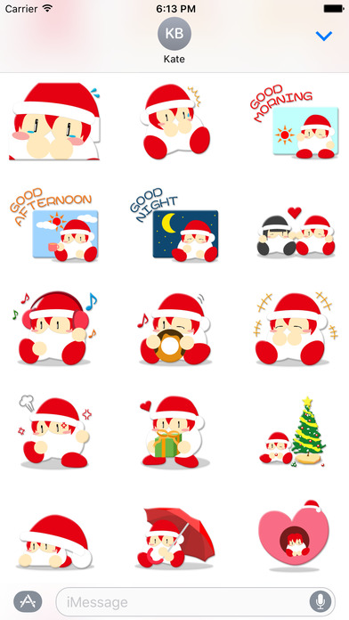 Santa Girl Stickers set 2 for iMessage screenshot 2