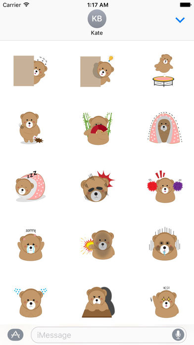 Lovely Brown Bear With Love Stickers screenshot 2