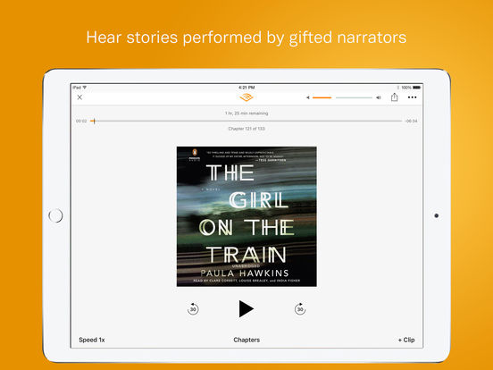 Screenshots of Audible for iPad