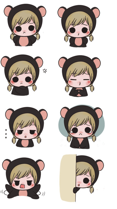 Little Bear Girl Stickers screenshot 3