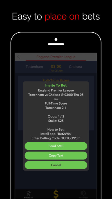 Bet2Win - Peer to peer sports betting platform screenshot 2