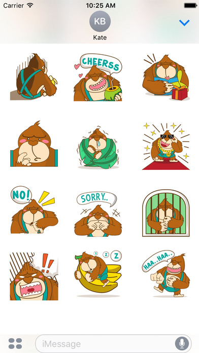 Goola, the funny big gorilla for iMessage Sticker screenshot 3