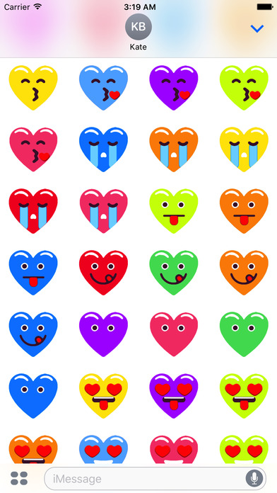 Heart Face Multicolor Stickers screenshot 3