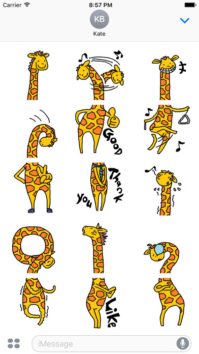 Giraffe Stickers for iMessage by Design73 screenshot 3