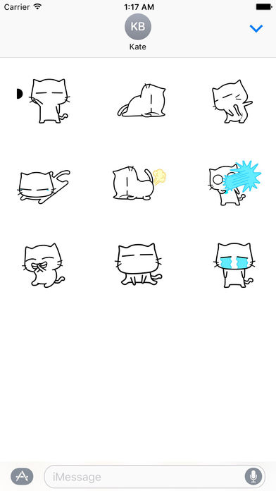 Animated DAB White Cat Sticker screenshot 2