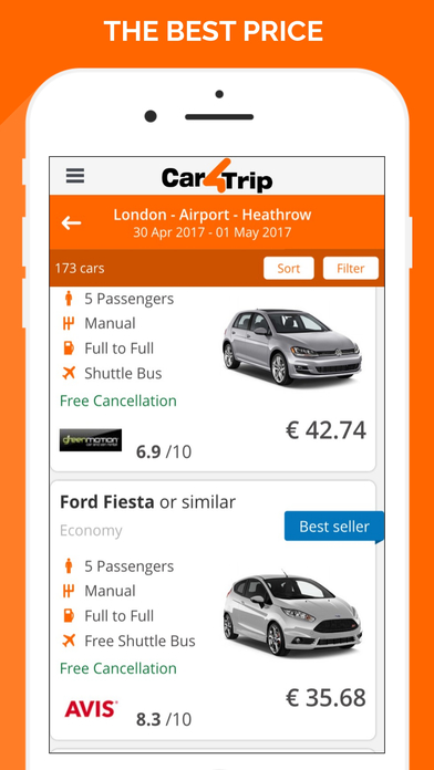 Car4Trip Rent-A-Car Price Comparison screenshot 4