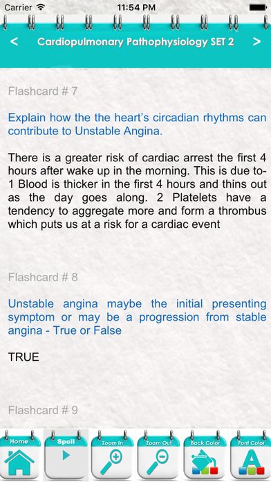 Cardiopulmonary Pathophysiology 3600 Flashcards screenshot 4