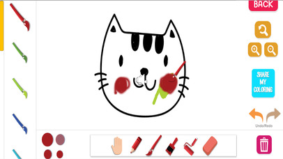 Cute Cat Kitten Kids Girl Coloring Book Pages screenshot 2