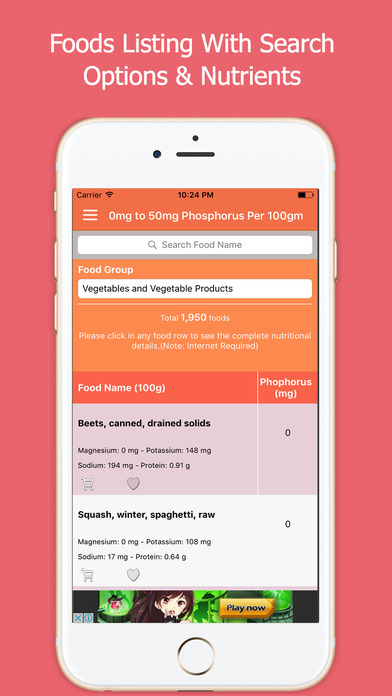 Low Phosphorus Foods screenshot 2