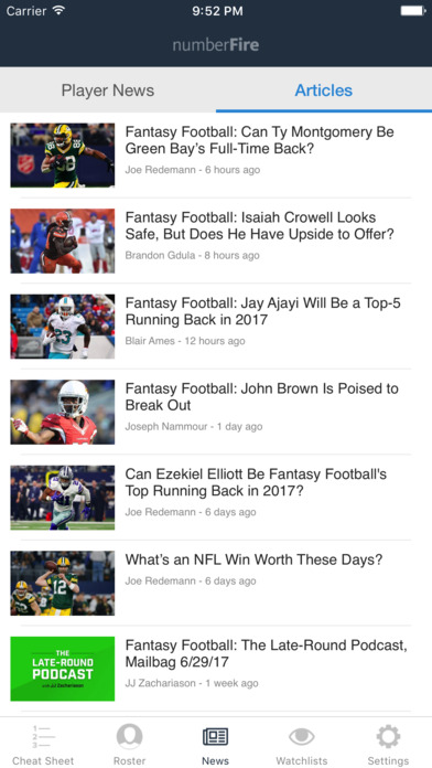 numberFire Fantasy Football Draft Kit 2017 screenshot 4