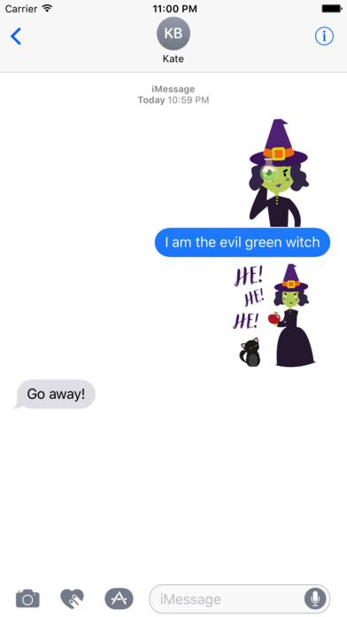 Animated Evil Green Witch Stickers Pack screenshot 3