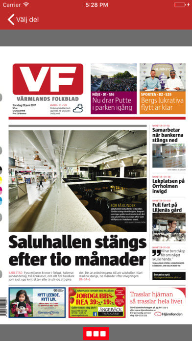 Värmlands Folkblad e-tidning screenshot 2