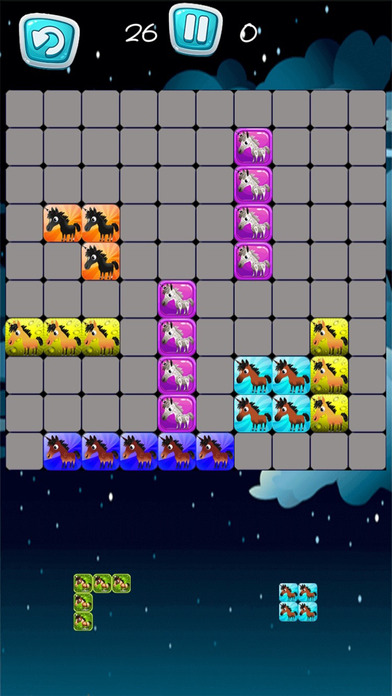 Pony Unicorn New Tetri Puzzle Flow screenshot 2