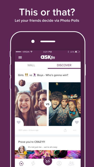 Screenshots of ASKfm for iPhone