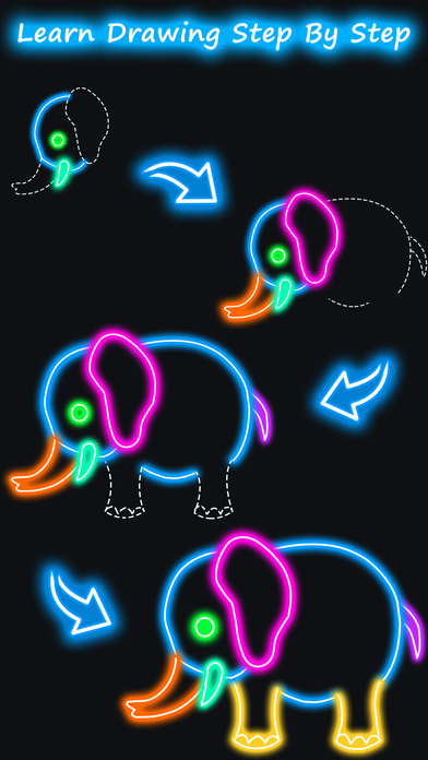 Learn How to Draw Cute Glow Animals Step by Step screenshot 3