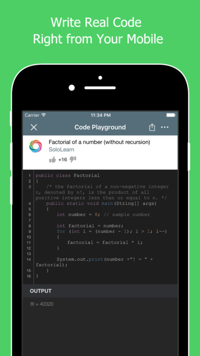 Screenshots of Learn Java for iPhone