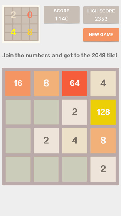 2048 4x4 - Number Puzzle Classic Game screenshot 2
