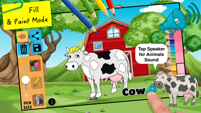 Animal coloring pages - Learning animal noises screenshot 2