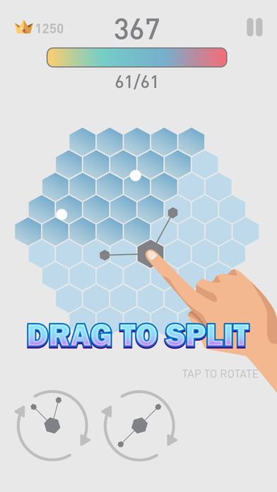 Hexagon Split - A scale hexa brain buster game screenshot 2