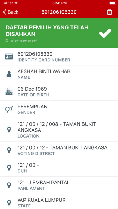 Malaysia Voter Status screenshot 3