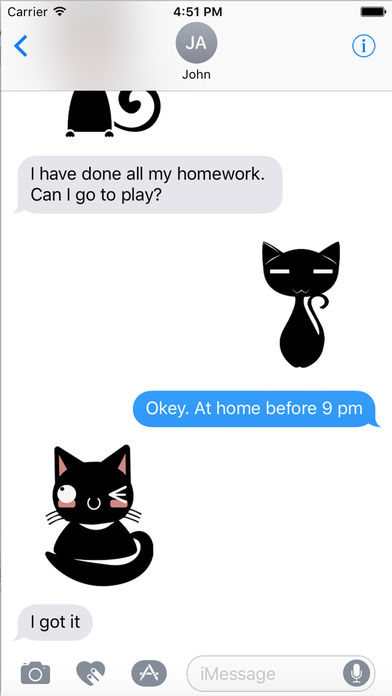 Black Cat Humor Sticker - Black Emoji Pack screenshot 3